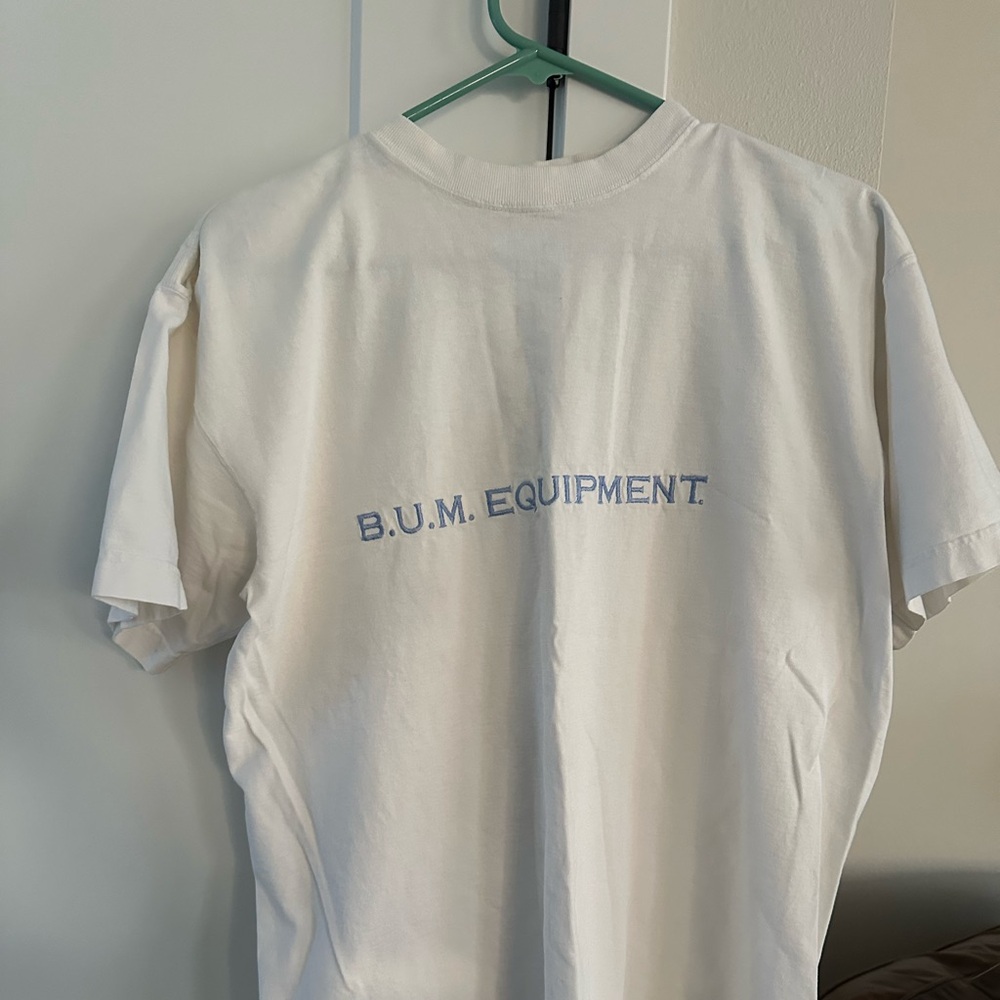 VINTAGE Bum Equipment Cream Short Sleeve Tee Minimalist Design